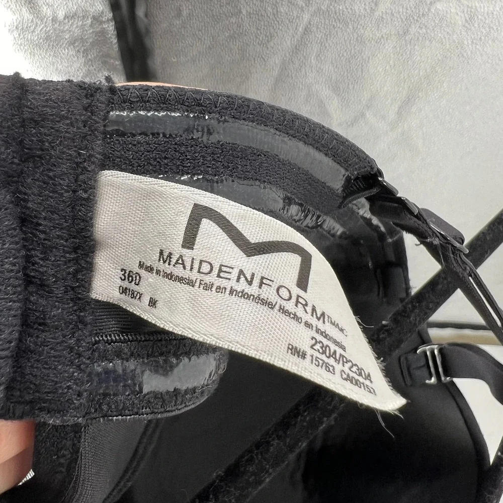 Maidenform Flexees BLK Easy-Up Firm‎ Control Convertable Slip & Bra Women's 36D